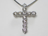 Ptダイヤモンドクロスペンダントネックレス 2.02ct