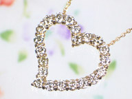 K18PGダイヤモンドオープンハートペンダントネックレス2.00ct