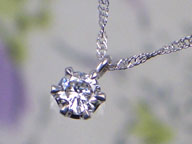 K18WG一粒ダイヤモンドプチネックレス 0.10ct
