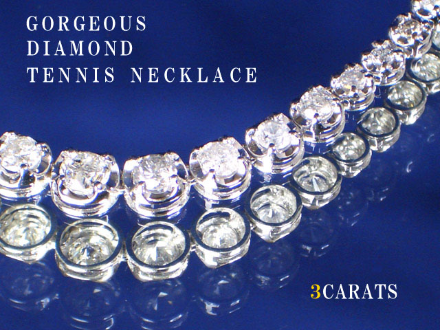 ３カラットのダイヤモンドテニスネックレス | ダイヤネックレス通販